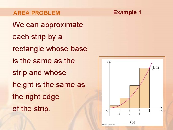 AREA PROBLEM We can approximate each strip by a rectangle whose base is the