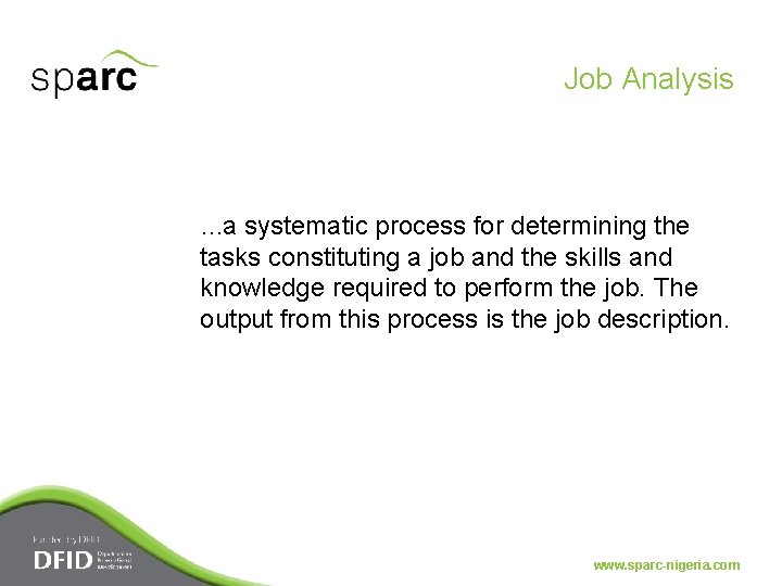 Job Analysis . . . a systematic process for determining the tasks constituting a