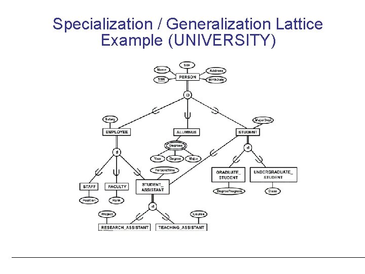 Specialization / Generalization Lattice Example (UNIVERSITY) 