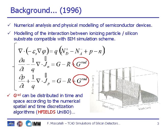 Background. . . (1996) ü Numerical analysis and physical modelling of semiconductor devices. ü Background. . . (1996) ü Numerical analysis and physical modelling of semiconductor devices. ü