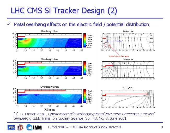 LHC CMS Si Tracker Design (2) ü Metal overhang effects on the electric field LHC CMS Si Tracker Design (2) ü Metal overhang effects on the electric field