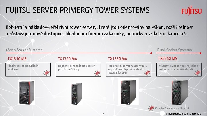 FUJITSU SERVER PRIMERGY TOWER SYSTEMS Robustní a nákladově efektivní tower servery, které jsou orientovány