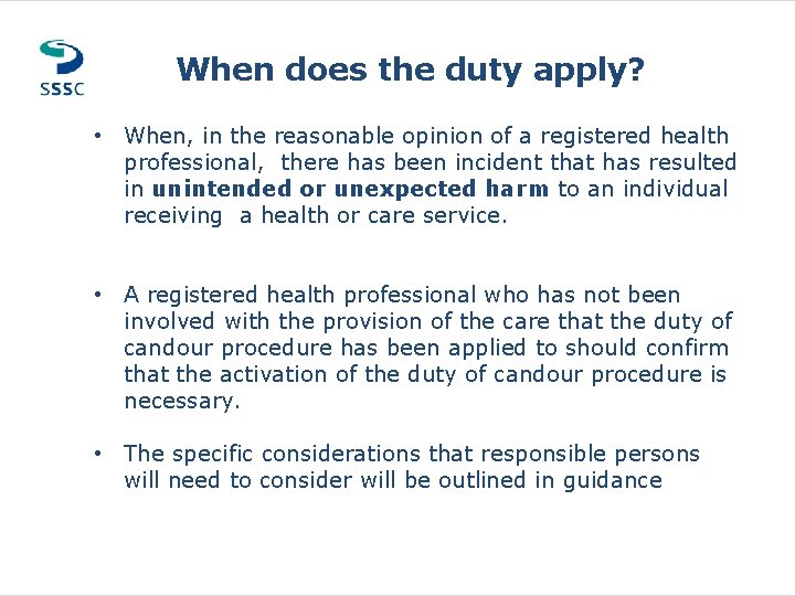 When does the duty apply? HEADER GOES HERE • MAIN When, in the reasonable When does the duty apply? HEADER GOES HERE • MAIN When, in the reasonable