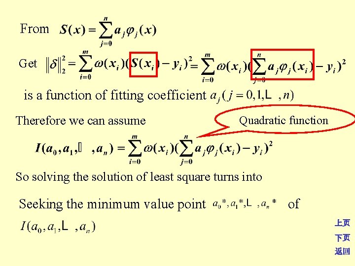 From Get is a function of fitting coefficient Therefore we can assume Quadratic function