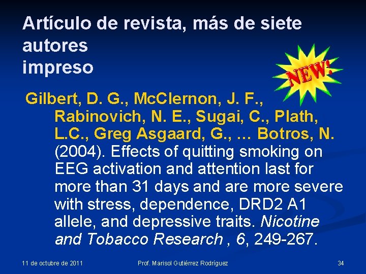 Artículo de revista, más de siete autores impreso Gilbert, D. G. , Mc. Clernon, Artículo de revista, más de siete autores impreso Gilbert, D. G. , Mc. Clernon,