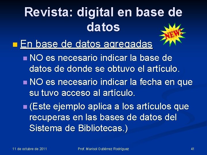 Revista: digital en base de datos n En base de datos agregadas n NO Revista: digital en base de datos n En base de datos agregadas n NO