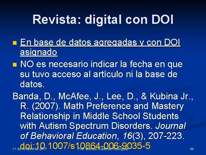 Revista: digital con DOI En base de datos agregadas y con DOI asignado n Revista: digital con DOI En base de datos agregadas y con DOI asignado n