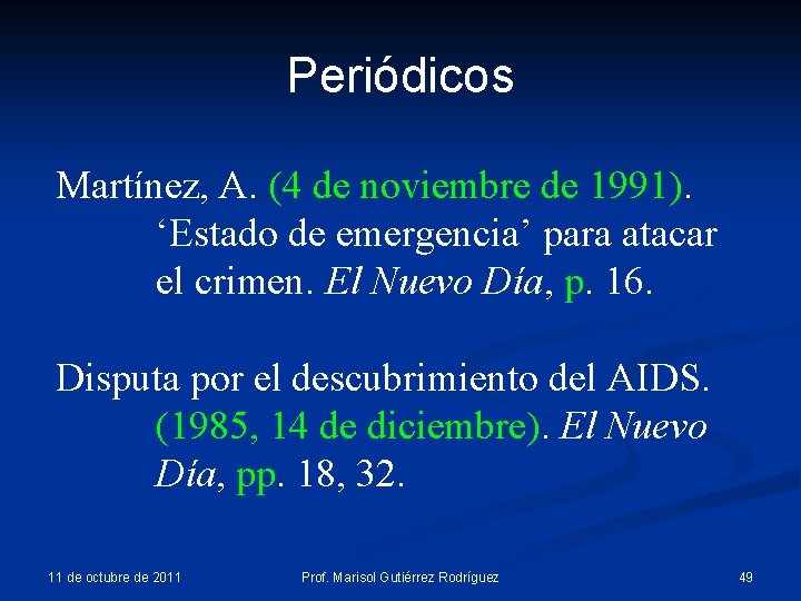 Periódicos Martínez, A. (4 de noviembre de 1991). ‘Estado de emergencia’ para atacar el Periódicos Martínez, A. (4 de noviembre de 1991). ‘Estado de emergencia’ para atacar el