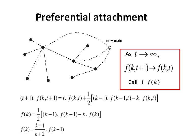 Preferential attachment As Call it 