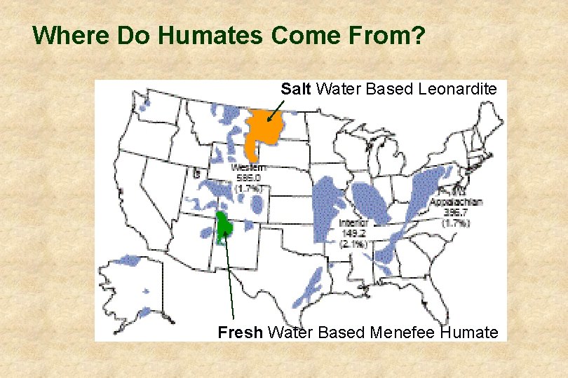 Where Do Humates Come From? Salt Water Based Leonardite Fresh Water Based Menefee Humate