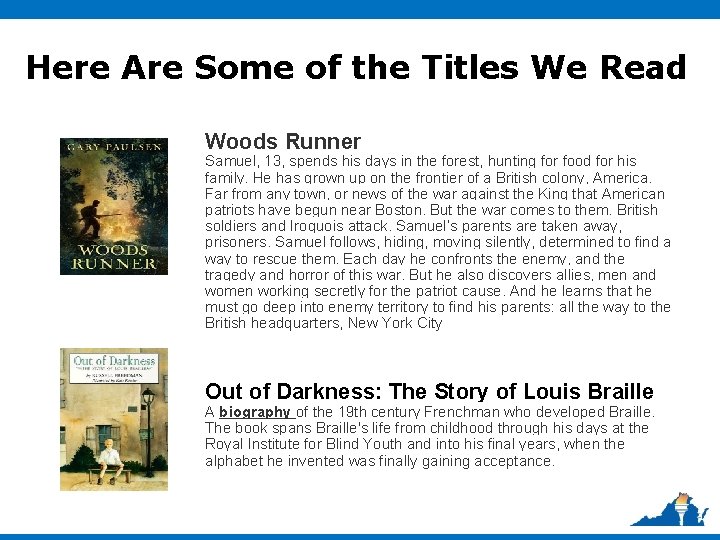Here Are Some of the Titles We Read Woods Runner Samuel, 13, spends his Here Are Some of the Titles We Read Woods Runner Samuel, 13, spends his