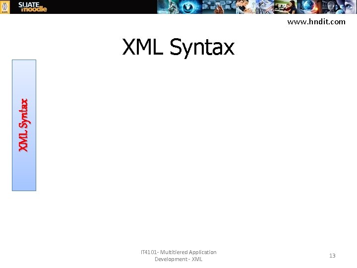 www. hndit. com XML Syntax IT 4101 - Multitiered Application Development - XML 13