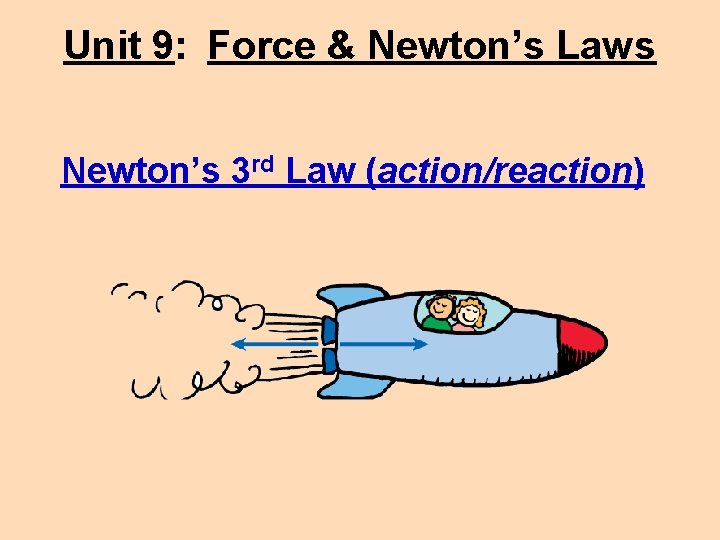 Unit 9: Force & Newton’s Laws Newton’s 3 rd Law (action/reaction) 