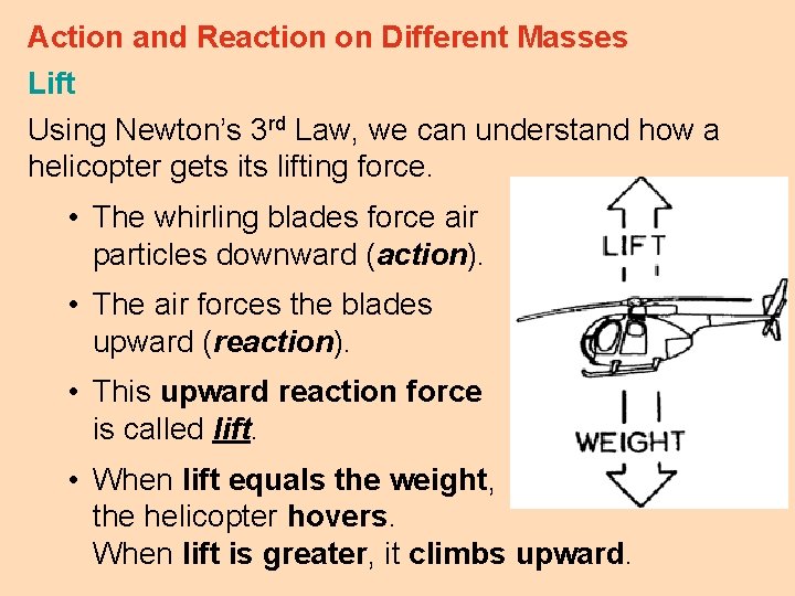 Action and Reaction on Different Masses Lift Using Newton’s 3 rd Law, we can