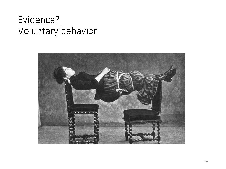 Evidence? Voluntary behavior 32 