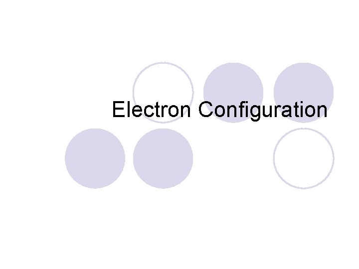 Electron Configuration 
