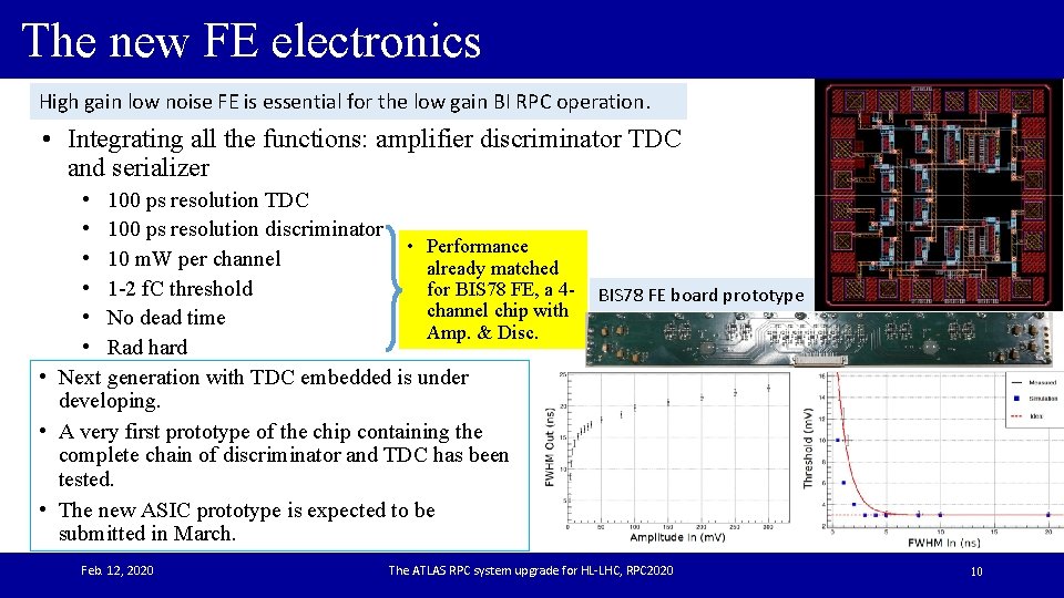 The new FE electronics High gain low noise FE is essential for the low