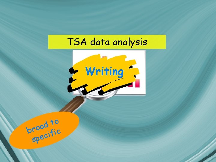 TSA data analysis Writing o t d a o r b c i f TSA data analysis Writing o t d a o r b c i f