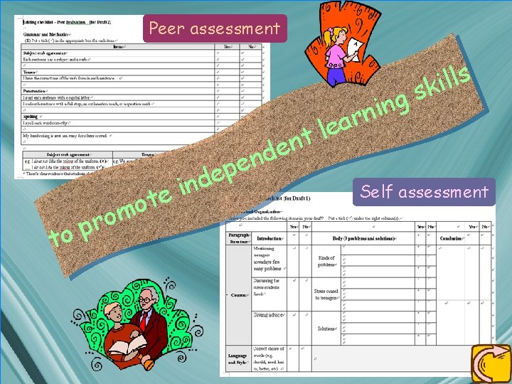 Peer assessment a e l nt g n i rn to m o pr Peer assessment a e l nt g n i rn to m o pr