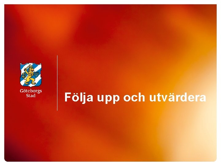 Följa upp och utvärdera 