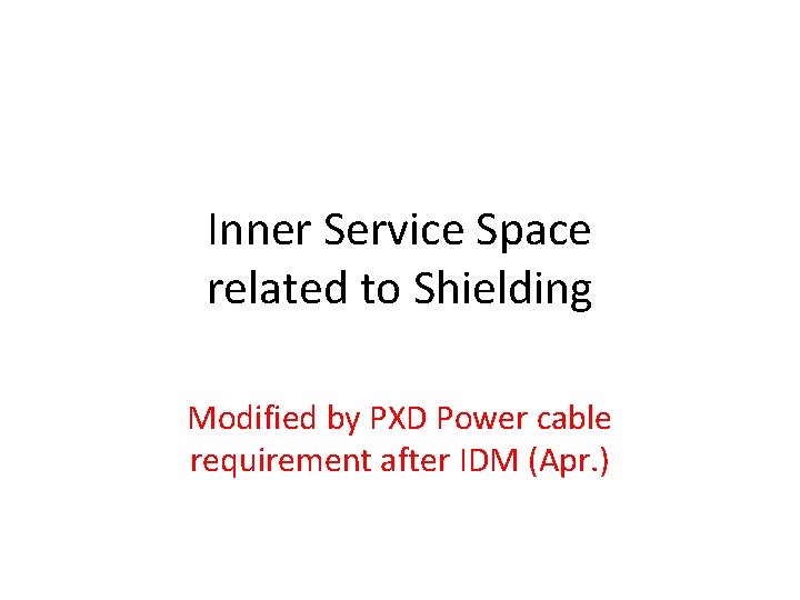 Inner Service Space related to Shielding Modified by PXD Power cable requirement after IDM