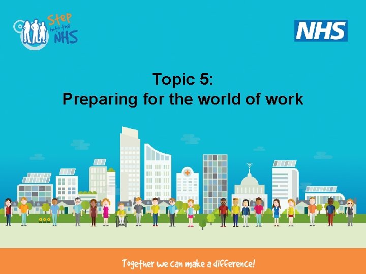 Topic 5: Preparing for the world of work Topic 5: Preparing for the world of work