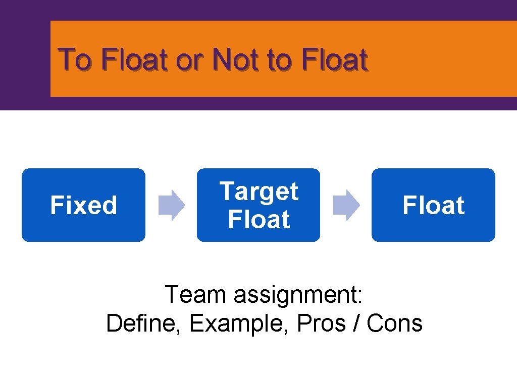 To Float or Not to Float Fixed Target Float Team assignment: Define, Example, Pros To Float or Not to Float Fixed Target Float Team assignment: Define, Example, Pros