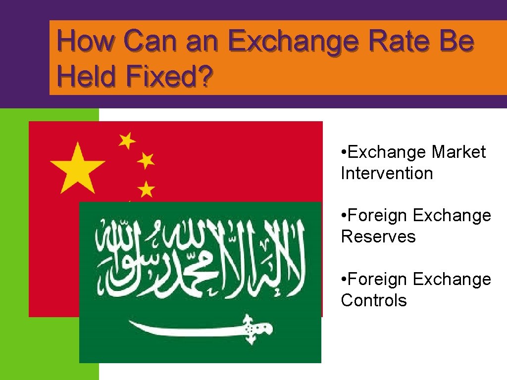 How Can an Exchange Rate Be Held Fixed? • Exchange Market Intervention • Foreign How Can an Exchange Rate Be Held Fixed? • Exchange Market Intervention • Foreign
