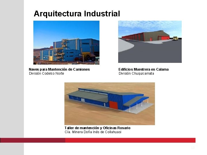 Arquitectura Industrial Naves para Mantención de Camiones División Codelco Norte Edificios Muestrera en Calama