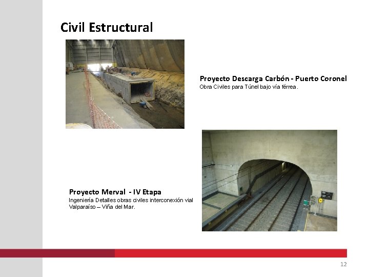 Civil Estructural Proyecto Descarga Carbón - Puerto Coronel Obra Civiles para Túnel bajo vía