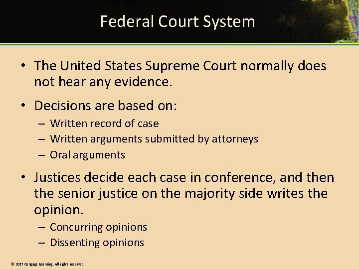 Federal Court System • The United States Supreme Court normally does not hear any Federal Court System • The United States Supreme Court normally does not hear any