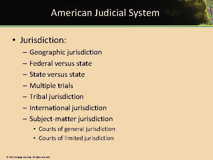 American Judicial System • Jurisdiction: – Geographic jurisdiction – Federal versus state – State American Judicial System • Jurisdiction: – Geographic jurisdiction – Federal versus state – State