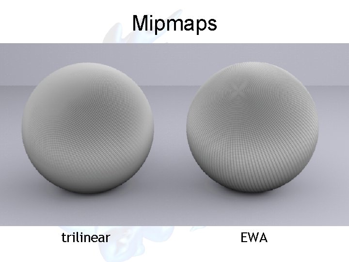 Mipmaps trilinear EWA Mipmaps trilinear EWA
