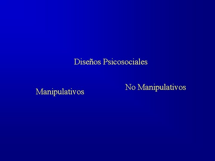 Diseños Psicosociales Manipulativos No Manipulativos 