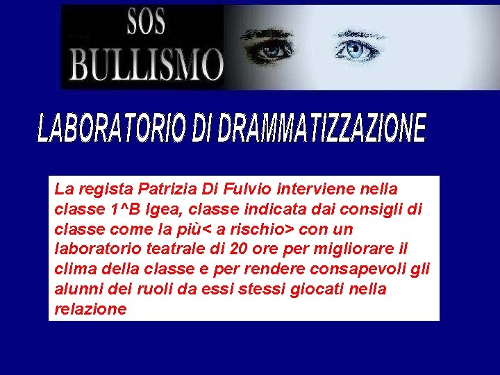 La regista Patrizia Di Fulvio interviene nella classe 1^B Igea, classe indicata dai consigli