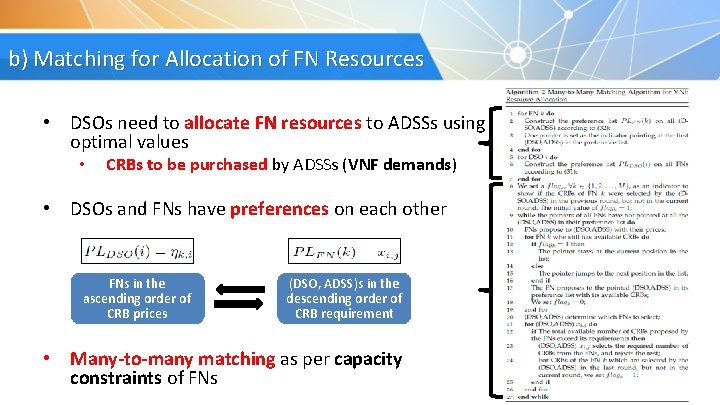 b) Matching for Allocation of FN Resources • DSOs need to allocate FN resources