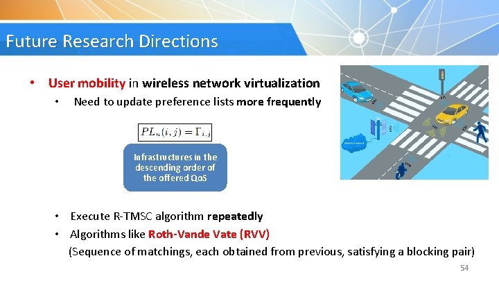 Future Research Directions • User mobility in wireless network virtualization • Need to update