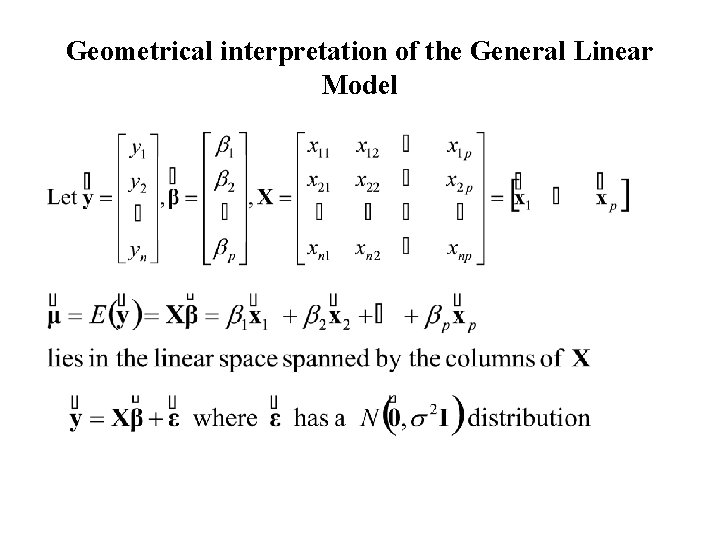 Geometrical interpretation of the General Linear Model 