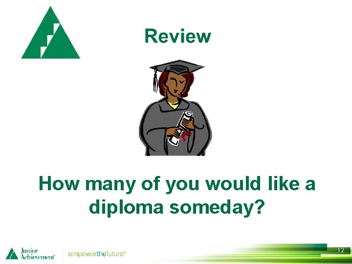 How many of you would like a diploma someday? 12 