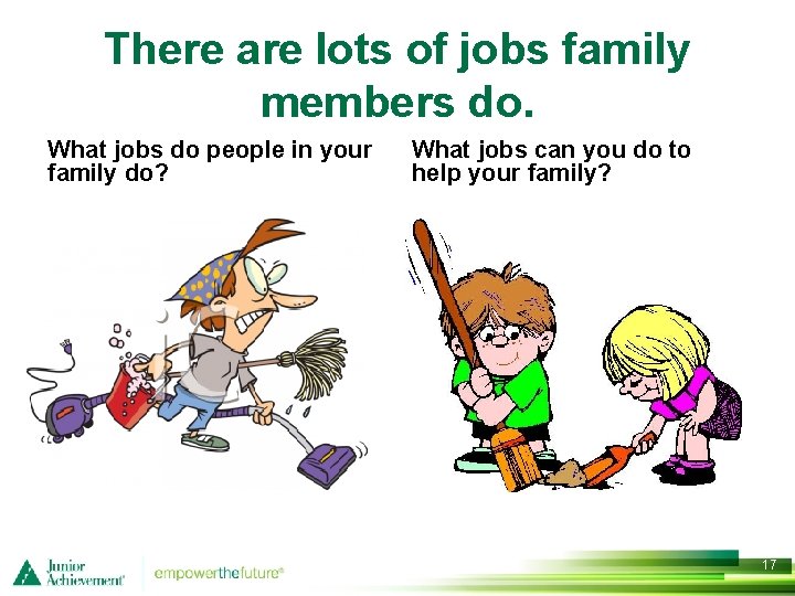 There are lots of jobs family members do. What jobs do people in your