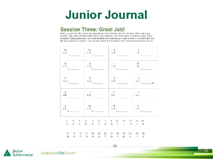 Junior Journal 20 