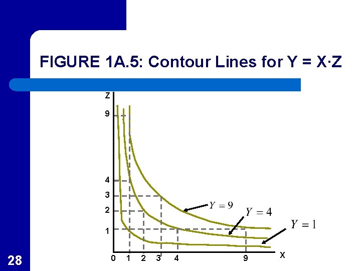 FIGURE 1 A. 5: Contour Lines for Y = X·Z Z 9 4 3