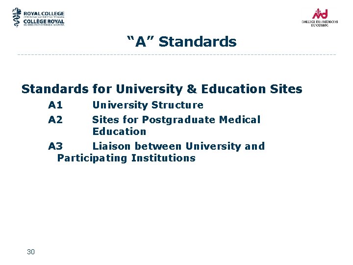 “A” Standards for University & Education Sites A 1 A 2 University Structure Sites