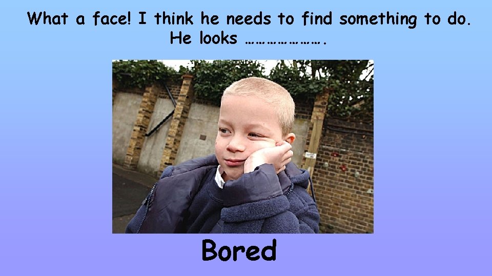 What a face! I think he needs to find something to do. He looks