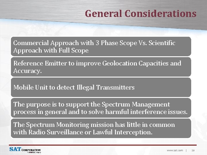 General Considerations Commercial Approach with 3 Phase Scope Vs. Scientific Approach with Full Scope