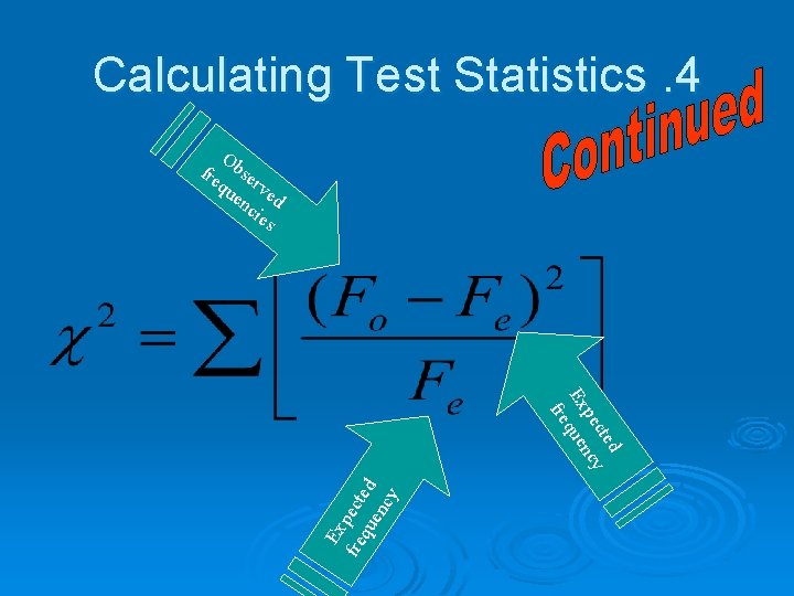 Calculating Test Statistics. 4 O fre bse qu rve en d cie s Ex