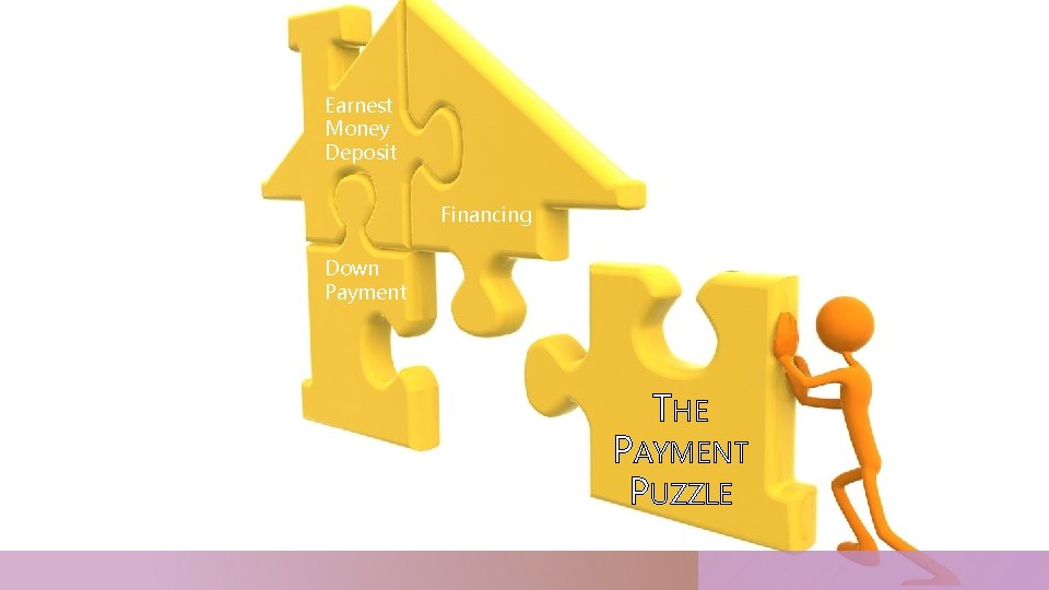 Earnest Money Deposit Financing Down Payment THE PAYMENT PUZZLE 