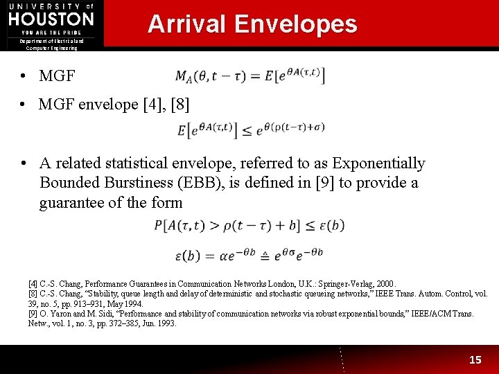 Arrival Envelopes Department of Electrical and Computer Engineering • MGF envelope [4], [8] •