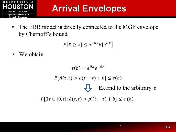Arrival Envelopes Department of Electrical and Computer Engineering • The EBB model is directly Arrival Envelopes Department of Electrical and Computer Engineering • The EBB model is directly