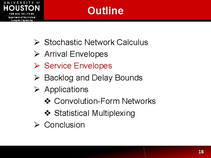 Department of Electrical and Computer Engineering Outline Ø Ø Ø Stochastic Network Calculus Arrival Department of Electrical and Computer Engineering Outline Ø Ø Ø Stochastic Network Calculus Arrival